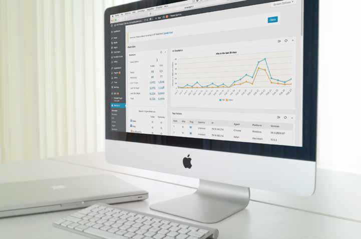 Dashboard analytics su iMac